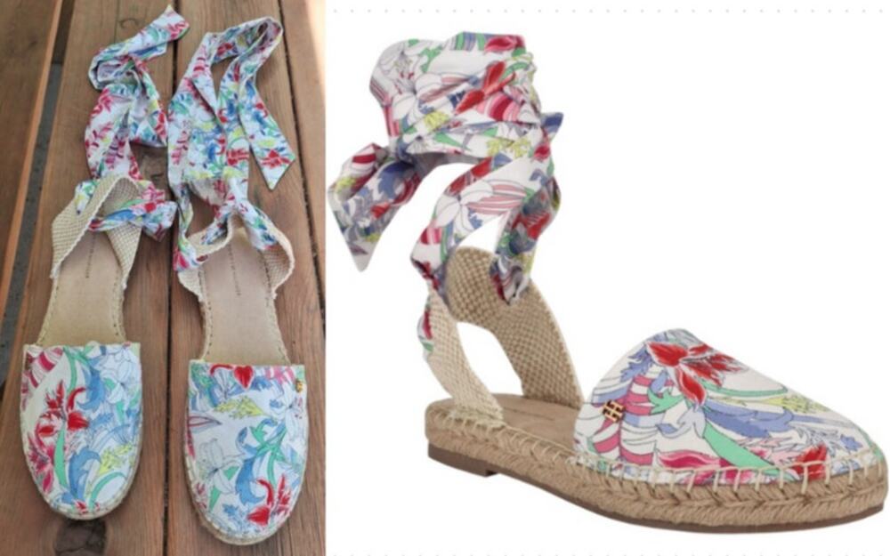 Tommy Hilfiger Kimey Ankle Tie Espadrille Flat Canvas Beach Summer Shoe Size 9.5
